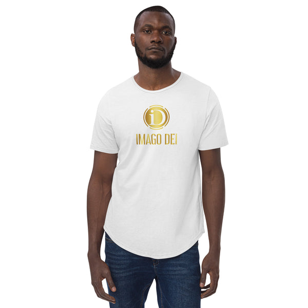 IMAGO DEI MEN'S CURVED HEM T-SHIRT.